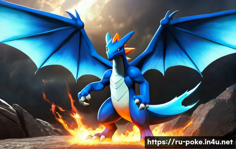 애니메이션의 메가진화 에피소드 - **Awe-Inspiring Mega Evolution Transformation**:
"A powerful Pokémon, a Charizard (Fire/Flying t...