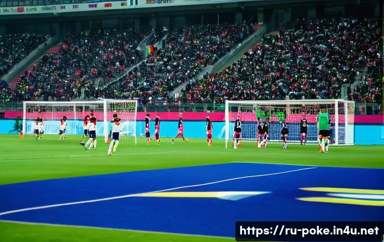 지우가 놓친 리그 우승의 이유와 분석 - A dynamic soccer match scene showing a South Korean professional team named Jiwoo on a large stadium...