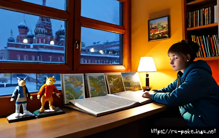 Home 17 포켓몬스터 애니 속 스토리라인과 시즌별 변화 - Photorealistic editorial scene of a young Russian anime fan in a cozy Moscow apartment, studying a l...